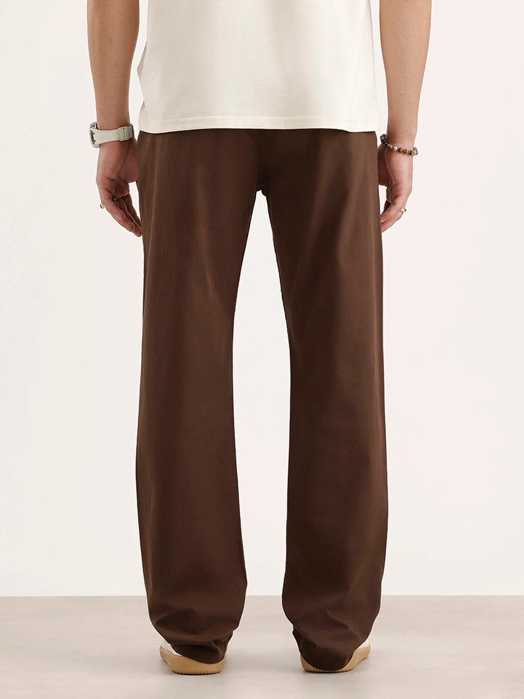 Solid Straight Fit Trouser | Brown - Image 3