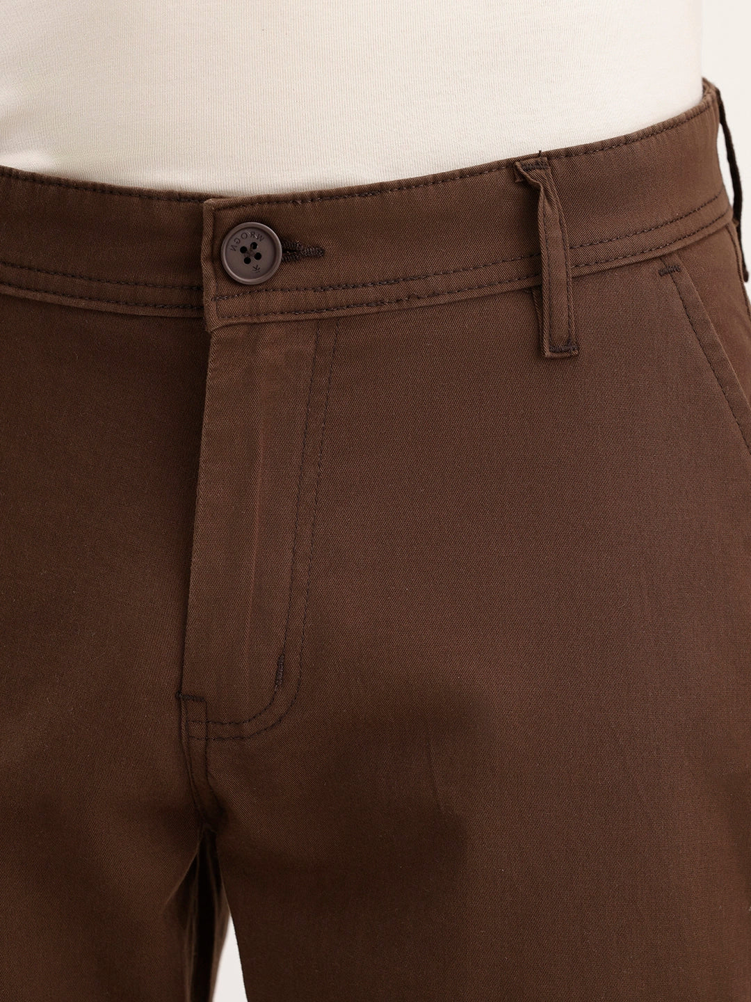 Solid Straight Fit Trouser | Brown - Image 5