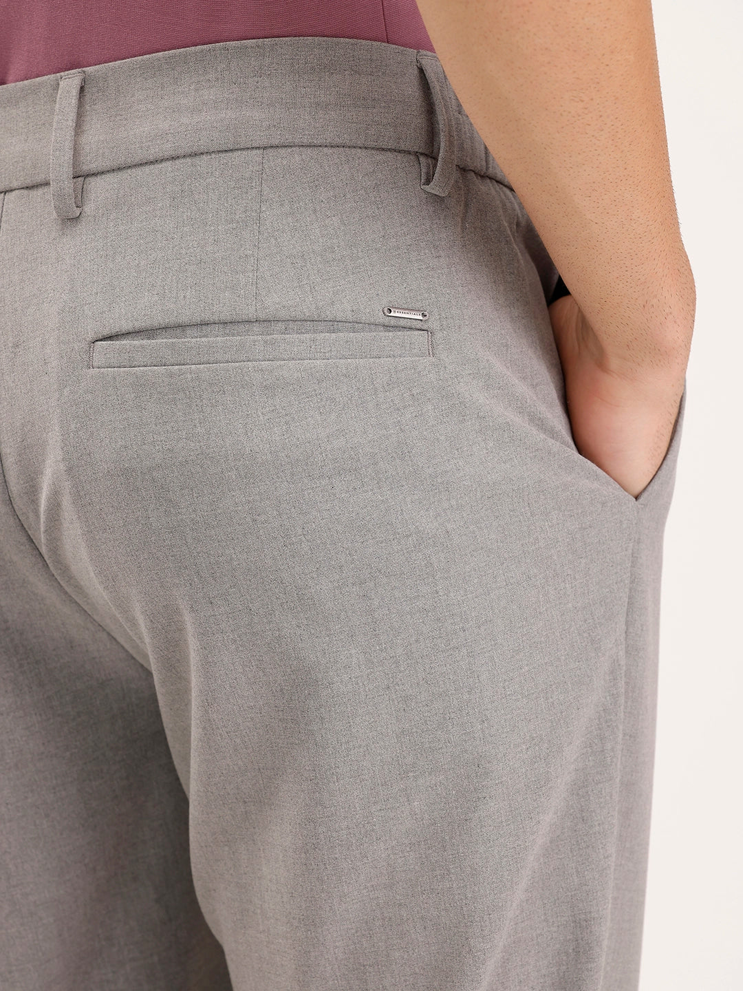 Solid Straight Fit Trouser | Grey - Image 6