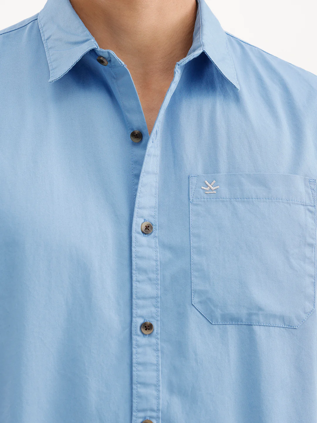 Solid Teal Casual Shirt - Image 5