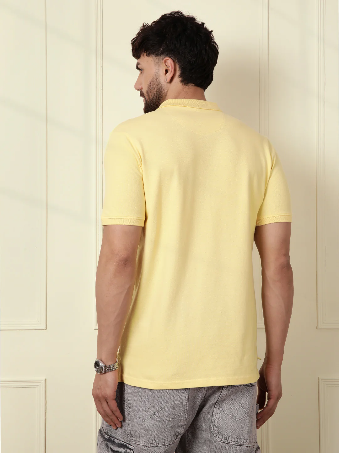 Solid Power Stretch Polo | Yellow - Image 4
