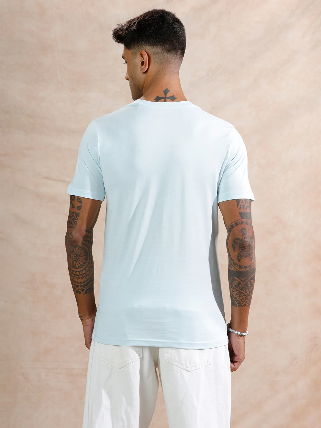 Spiral Circles Logo Printed T-Shirt | Blue - Image 3