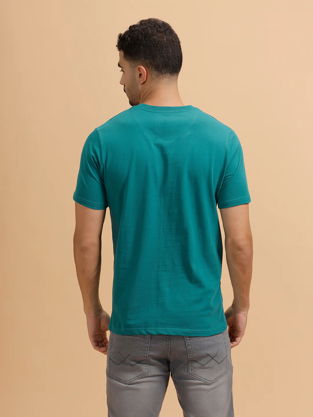 Spiral Motion Placement Printed T-Shirt | Teal - Image 3