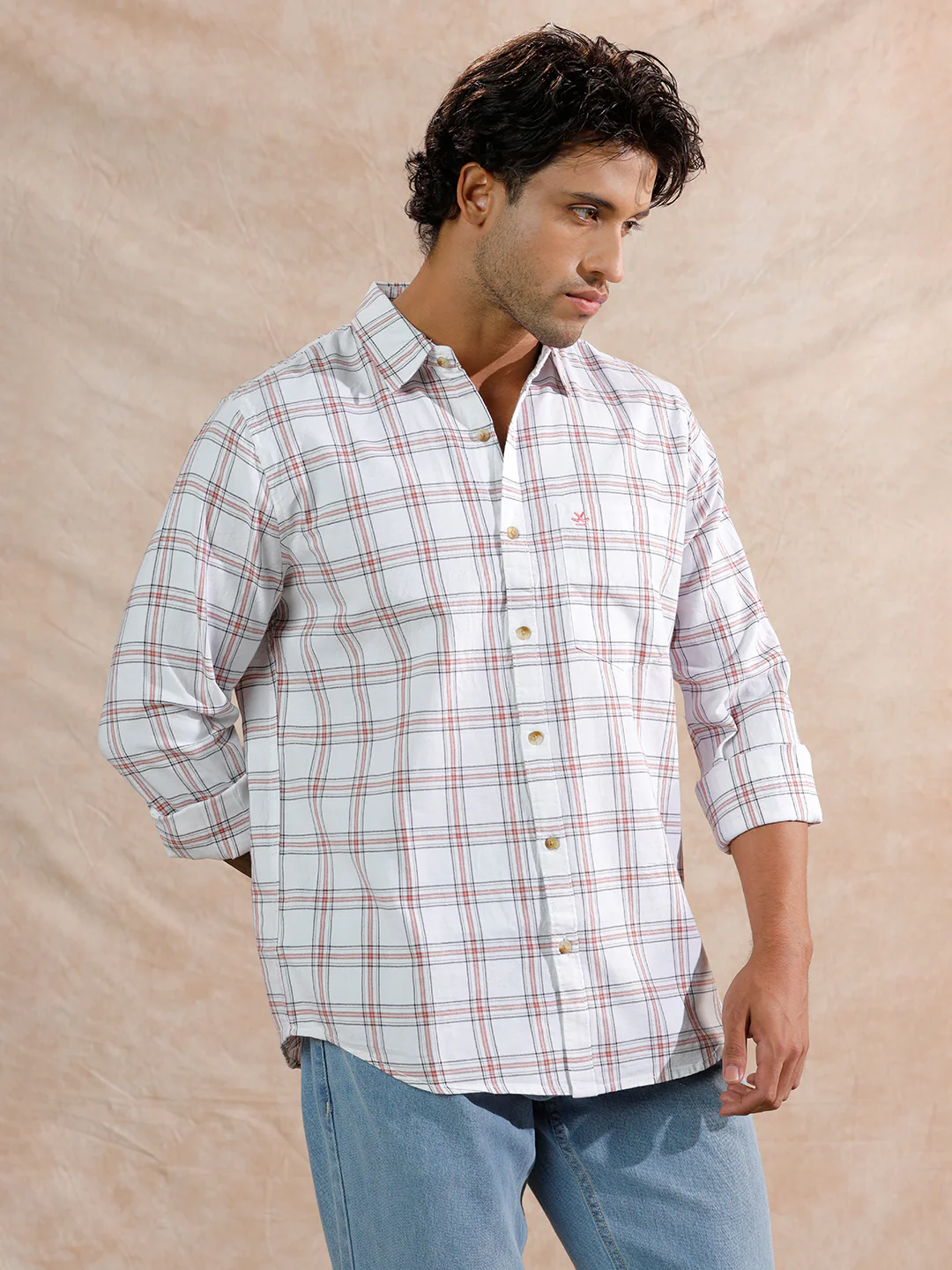 Square Checks Regular Fit Shirt | White - Image 4