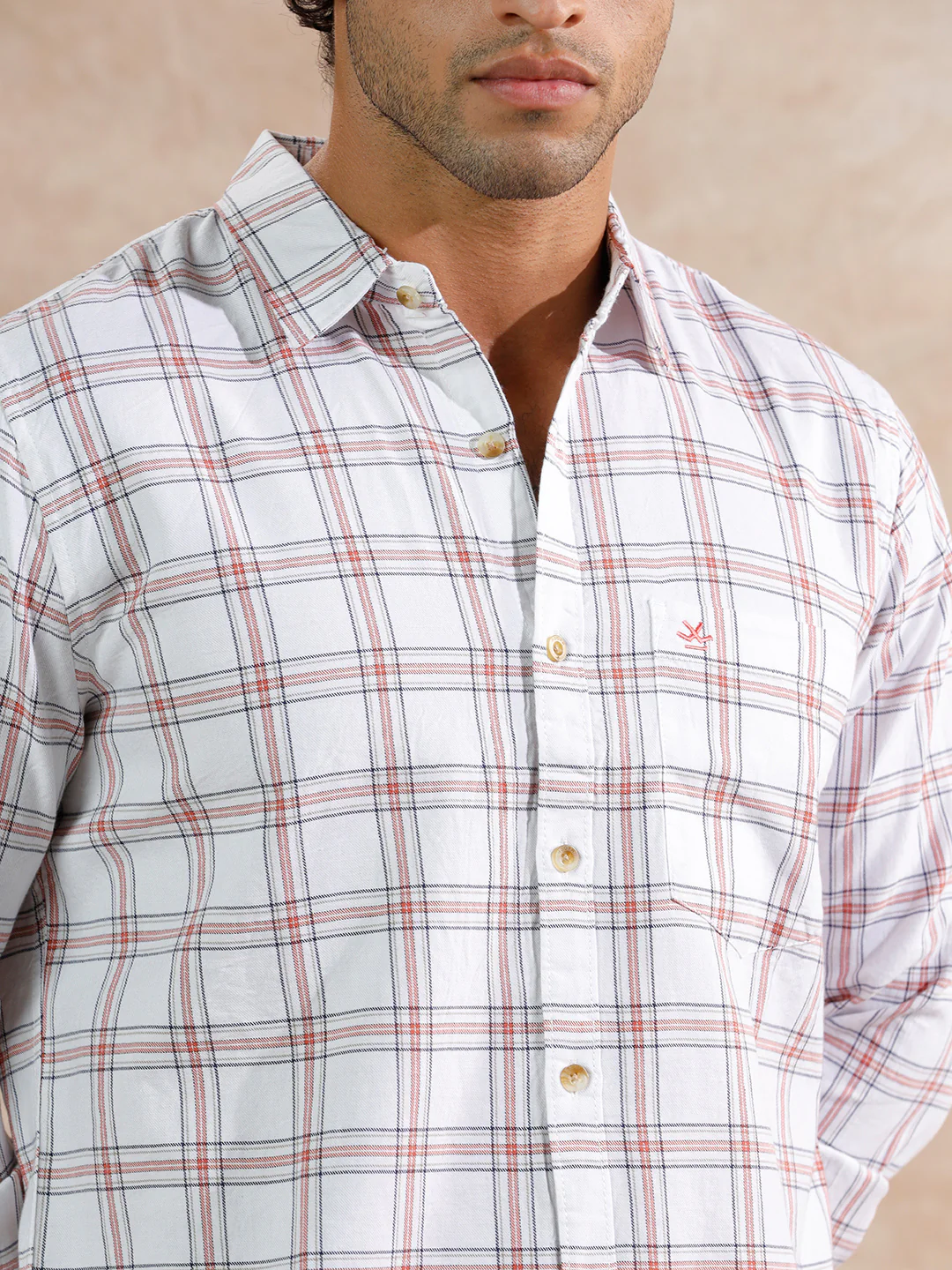 Square Checks Regular Fit Shirt | White - Image 5