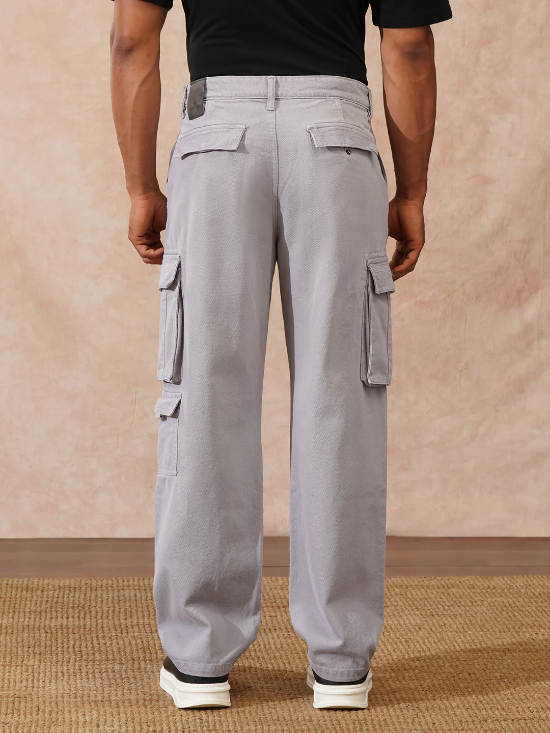 Stacked Loose Fit Cargo Trouser | Grey - Image 3