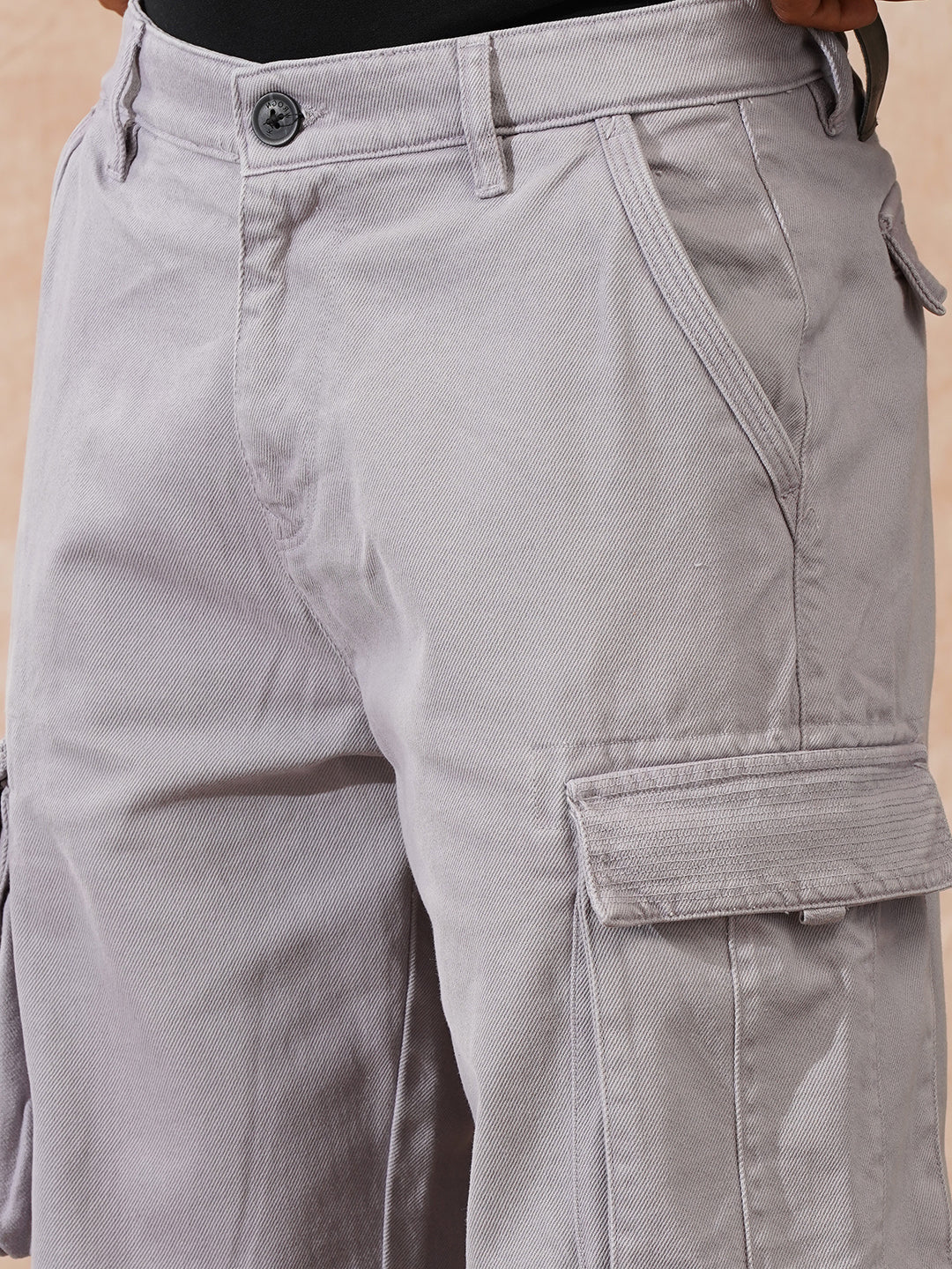 Stacked Loose Fit Cargo Trouser | Grey - Image 6