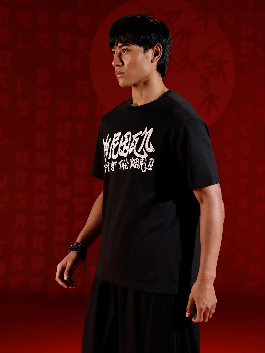 Statement front print oversized tshirt | Black - Image 5