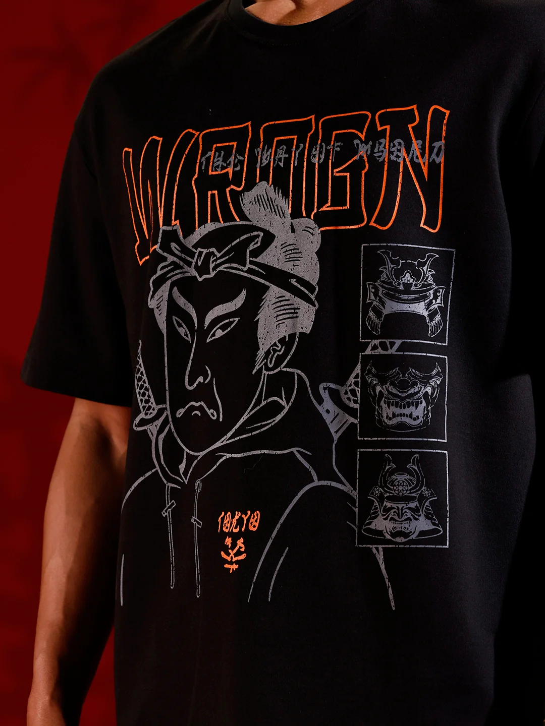 Statement warrior print T-shirt | Black - Image 6