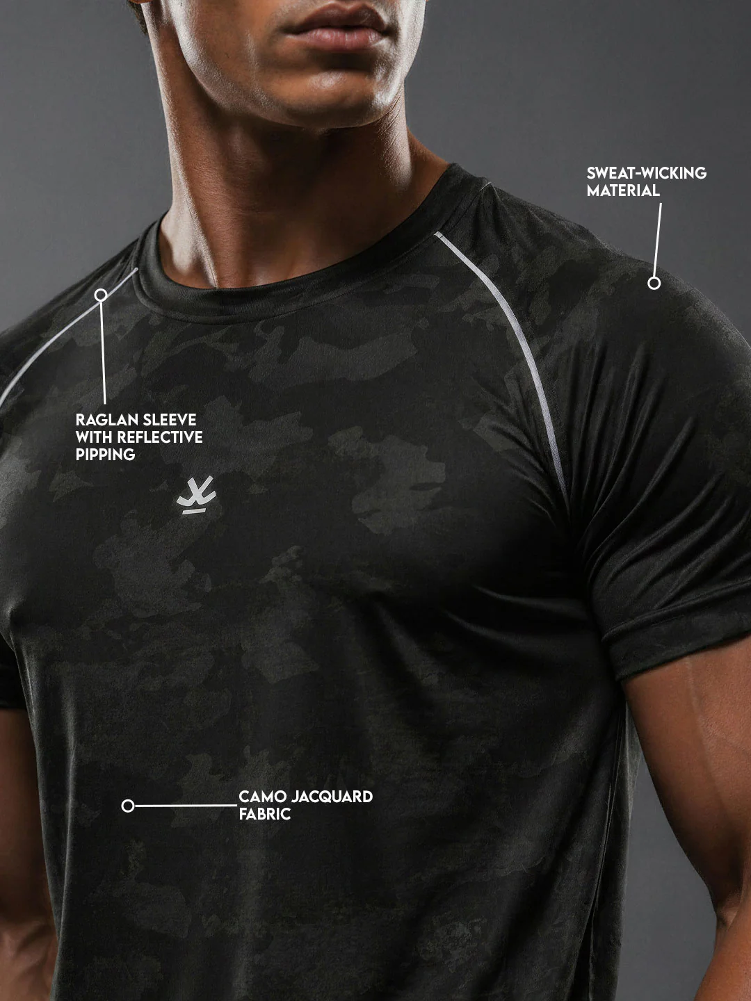 Stealth Camo Active Tee | Black - Image 5