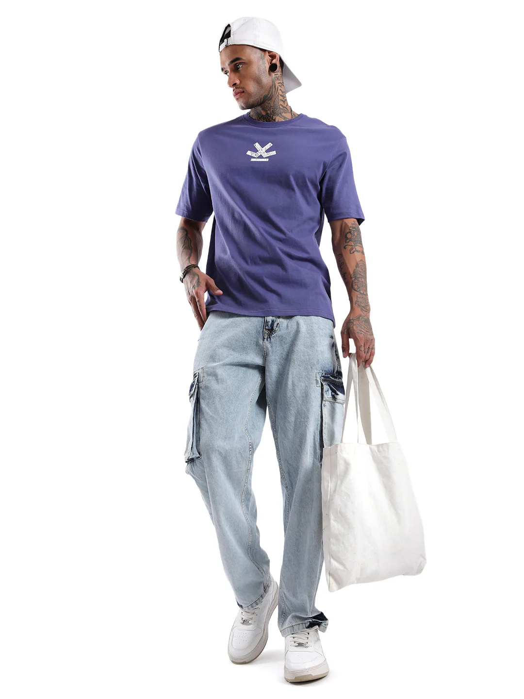 Stop Overthinking Purple Printed T-Shirt - Image 2
