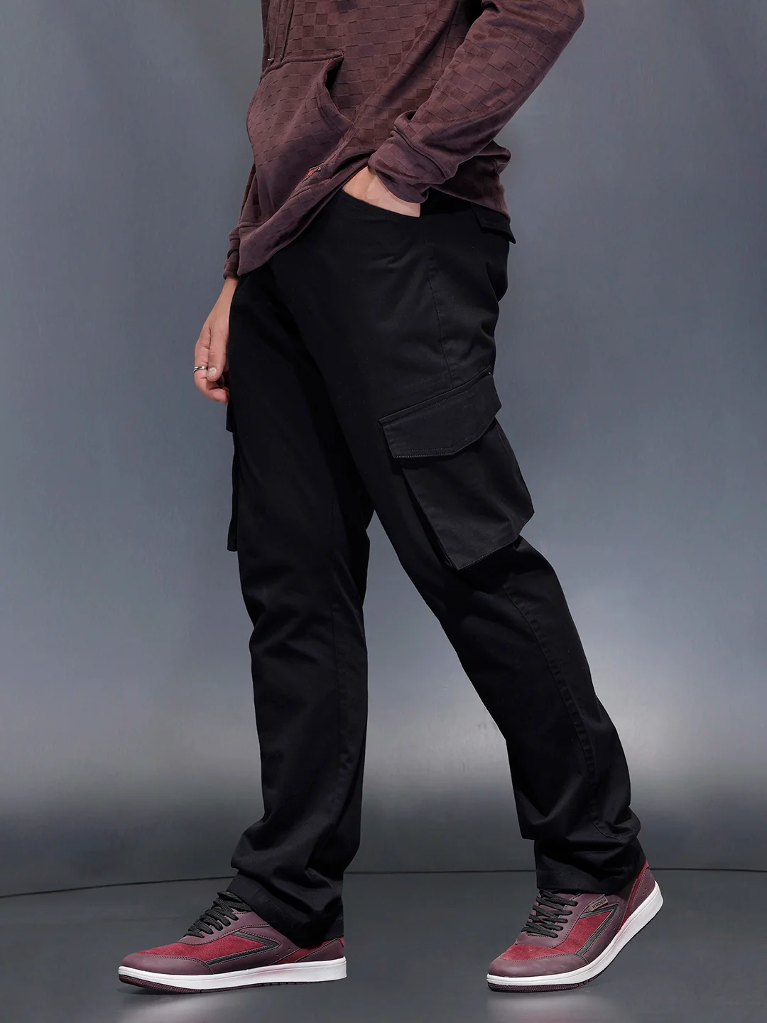 Straight fit cargotrouser | Black - Image 4