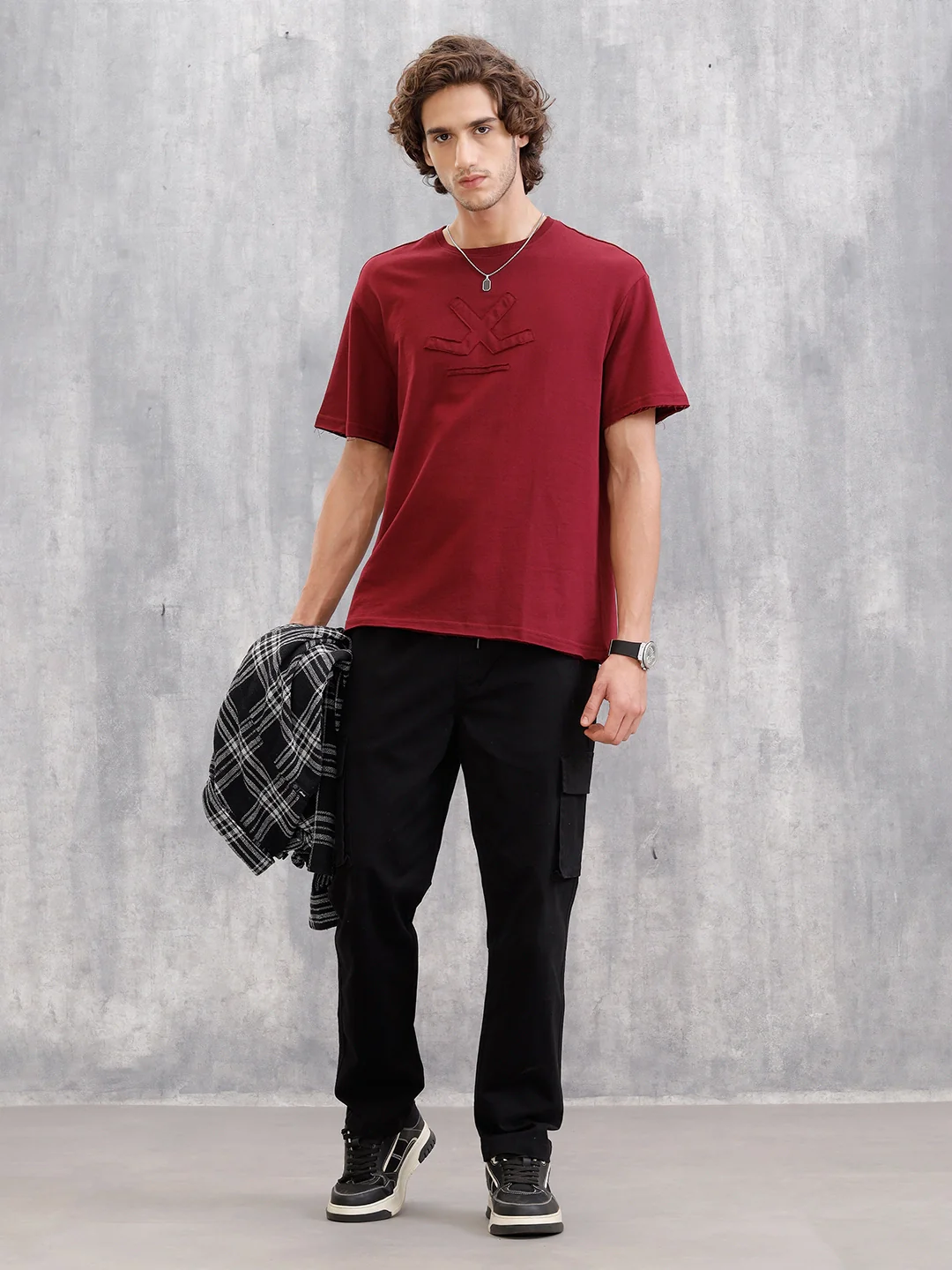 Straight Fit Cotton Stretch Cargo Trouser I Black - Image 2