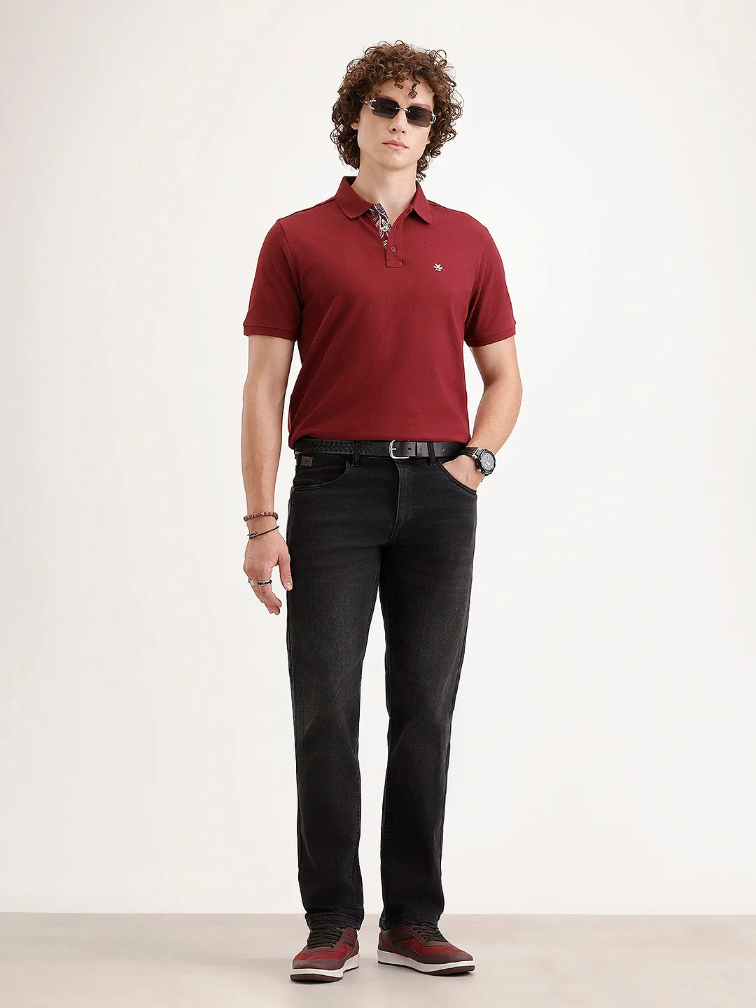 Straight Fit Denim Jeans | Black - Image 2