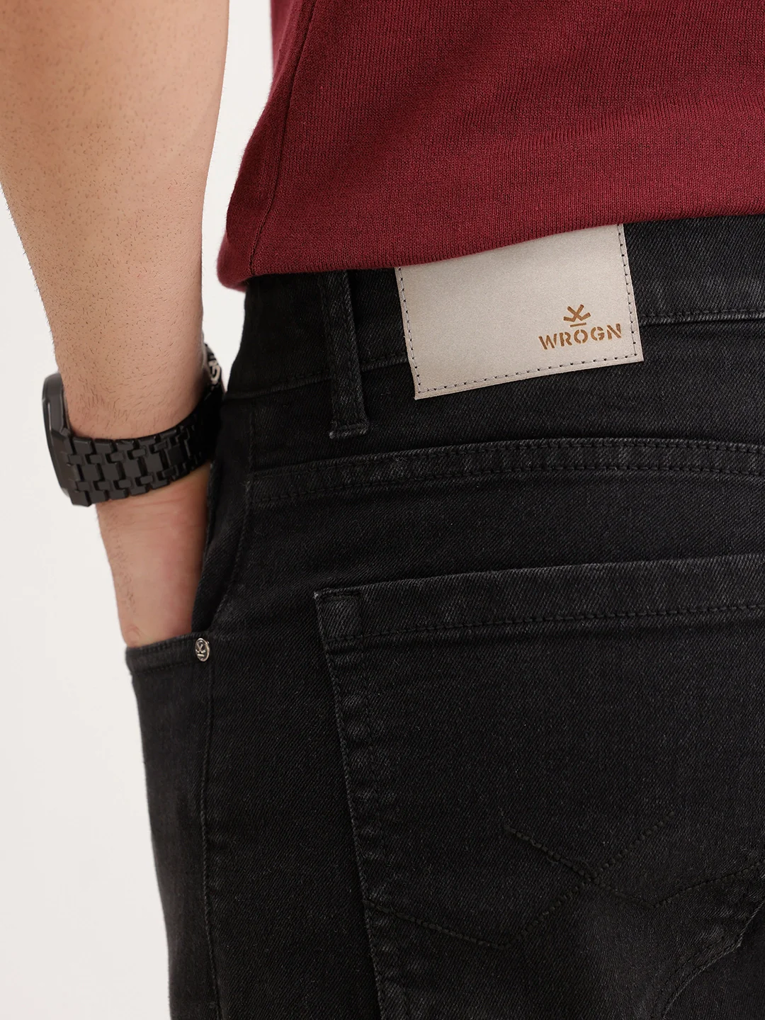 Straight Fit Denim Jeans | Black - Image 6