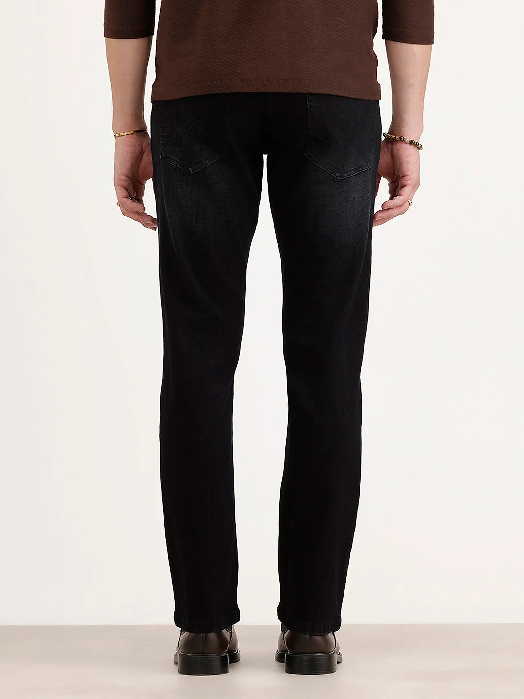 Straight Fit Denim Jeans | Black - Image 3