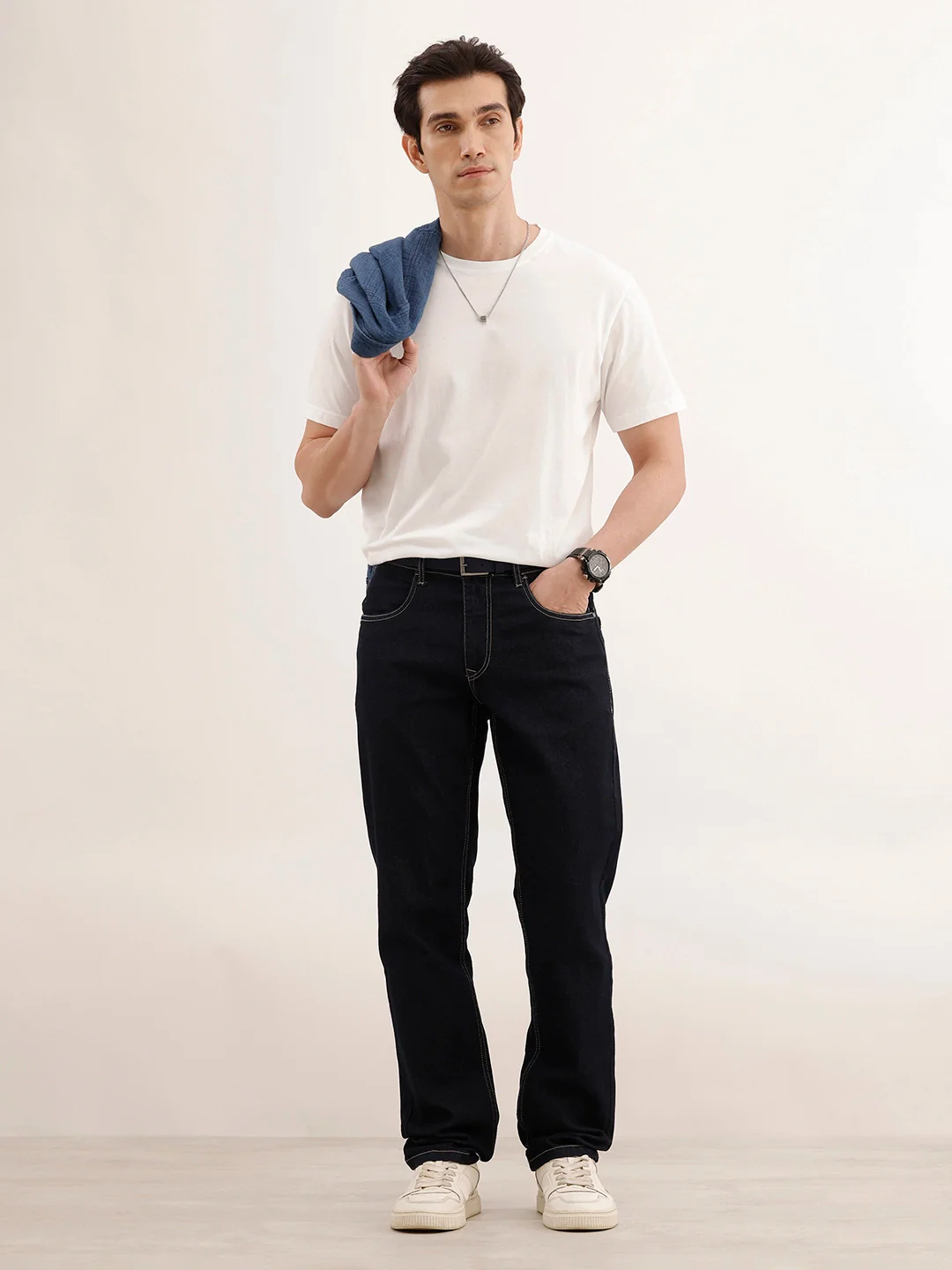 Straight Fit Denim Jeans | Dark Blue - Image 2