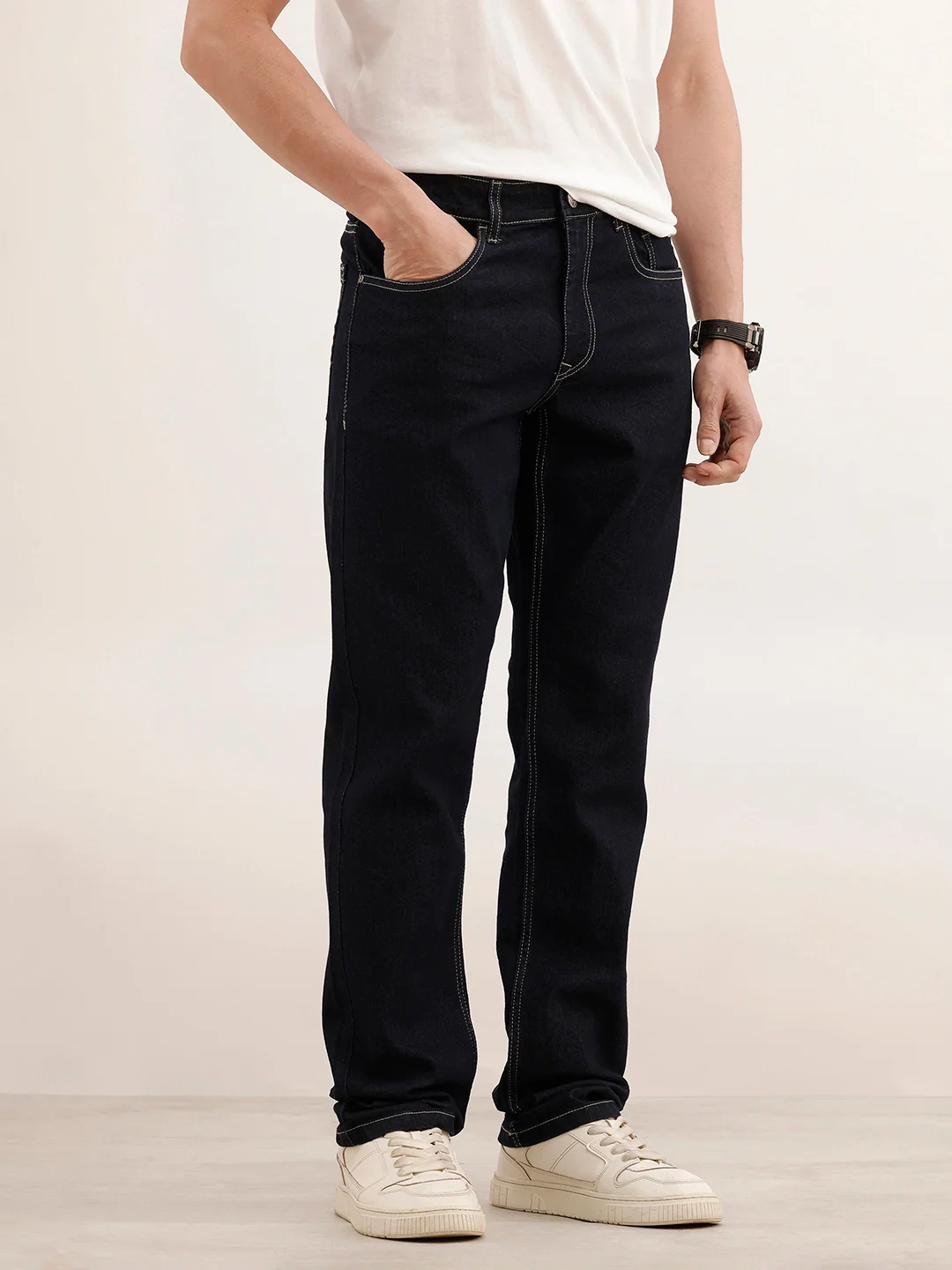 Straight Fit Denim Jeans | Dark Blue - Image 4