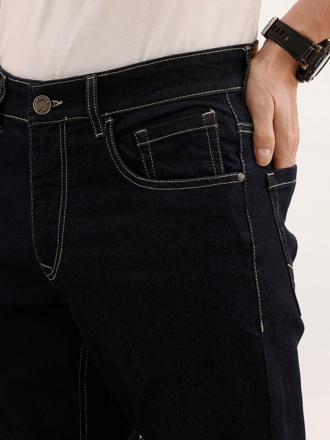 Straight Fit Denim Jeans | Dark Blue - Image 5