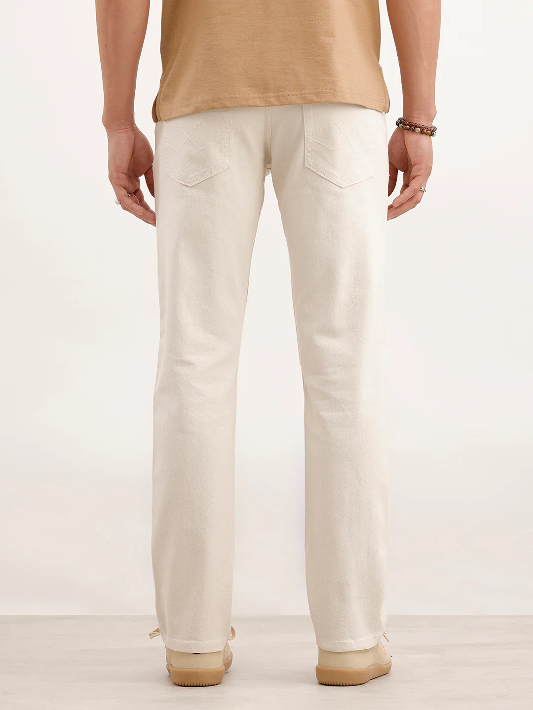 Straight Fit Denim Jeans  | Ecru - Image 3