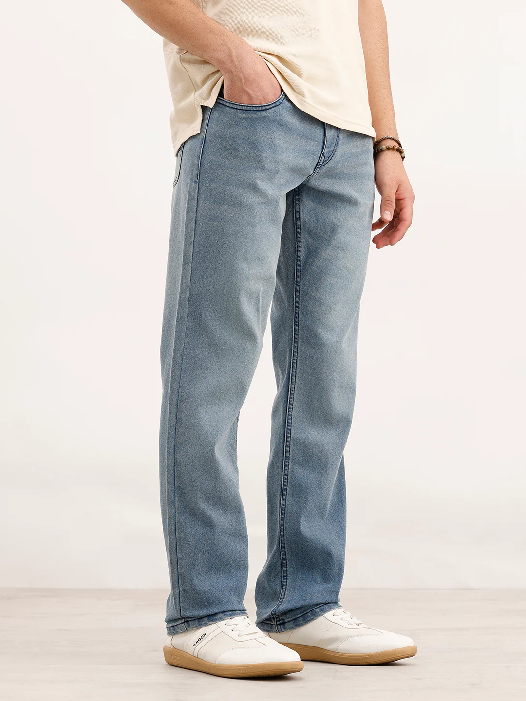 Straight Fit Denim Jeans | Light Blue - Image 4