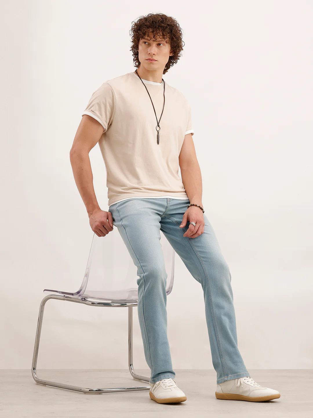 Straight Fit Denim Jeans  | Light Blue - Image 2