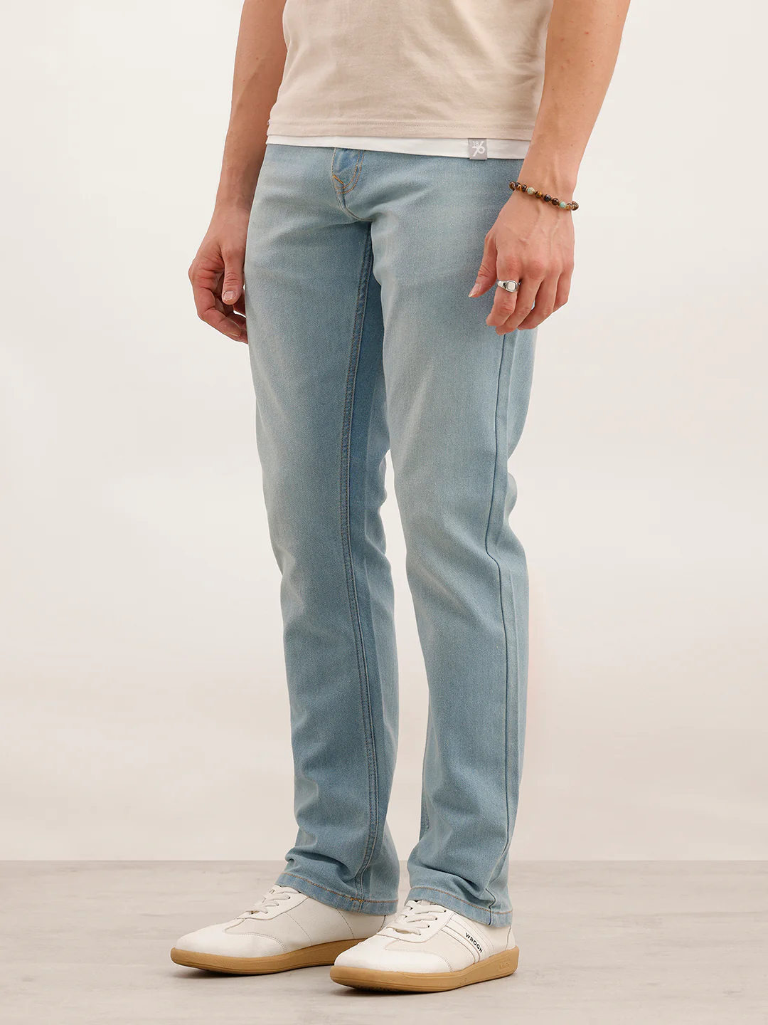 Straight Fit Denim Jeans  | Light Blue - Image 4