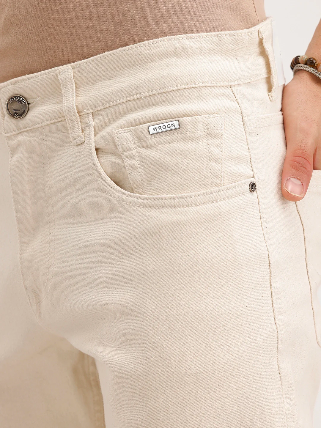 Straight Fit Denim Jeans | Off White - Image 6