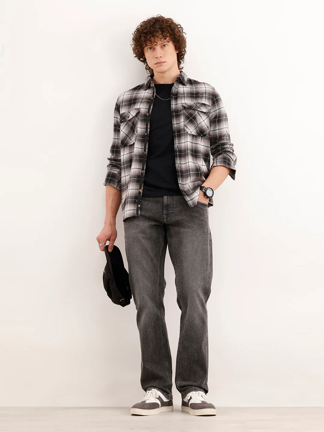 Straight Fit Faded Denim Fit  | Dark Grey - Image 2