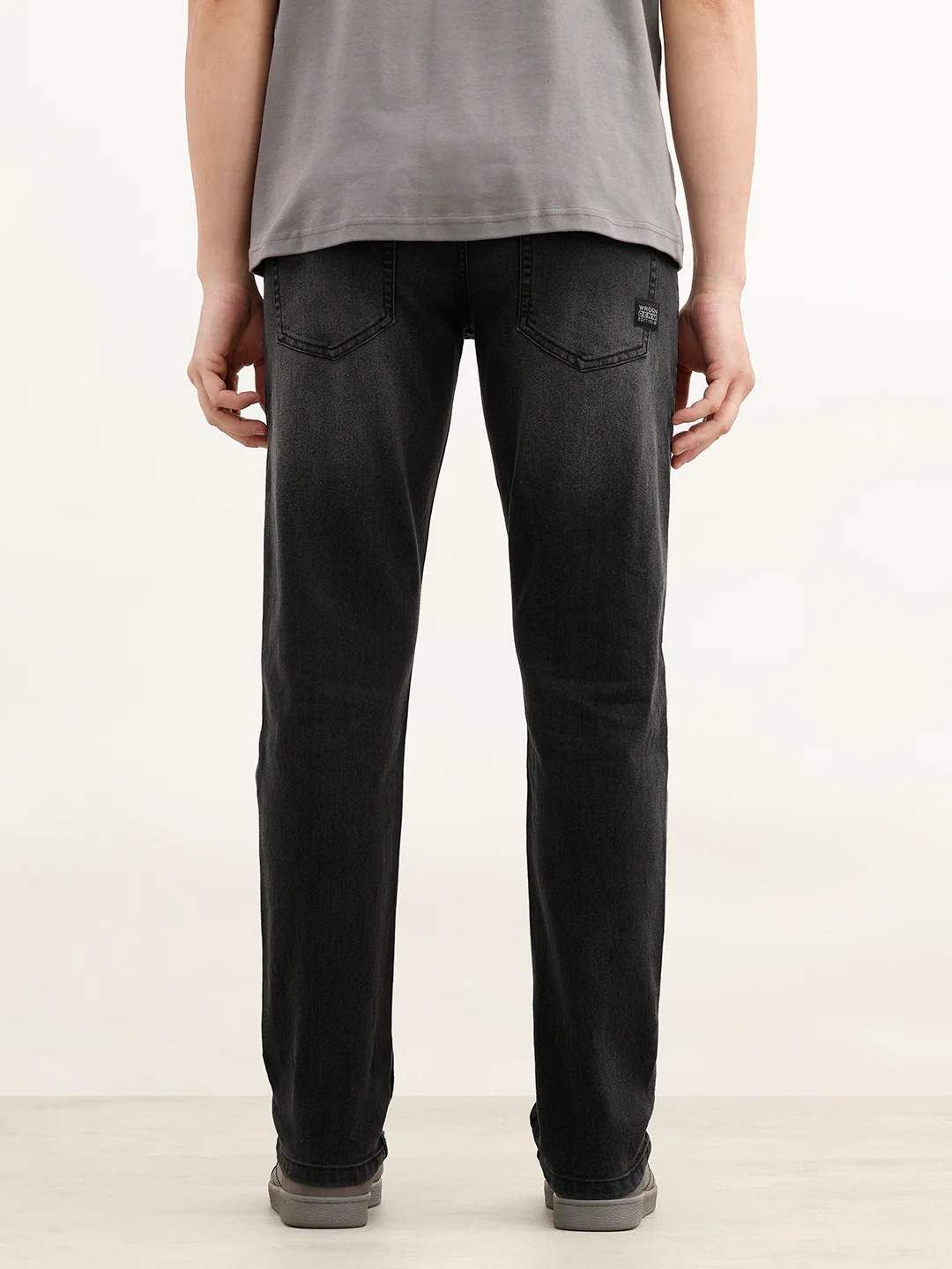 Straight Fit Faded Denim Jeans | Black - Image 3