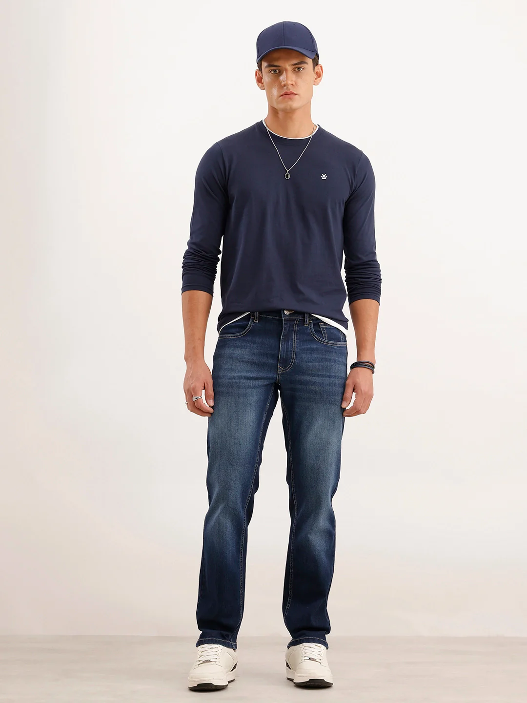 Straight Fit Faded Denim Jeans | Blue - Image 2