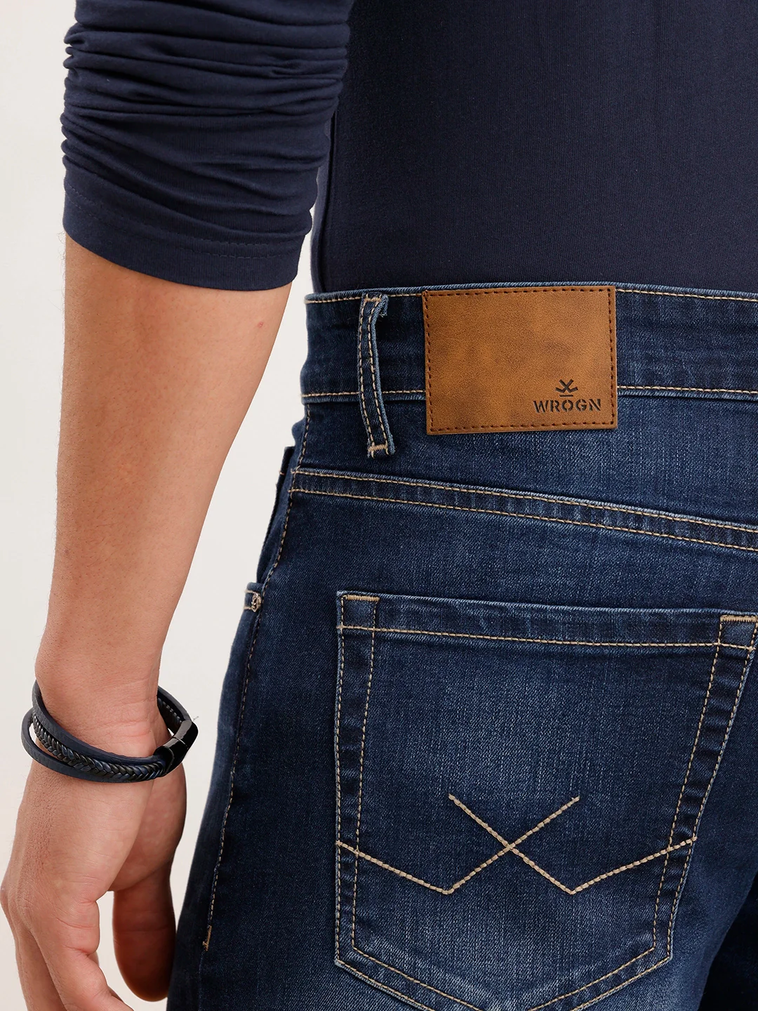 Straight Fit Faded Denim Jeans | Blue - Image 6