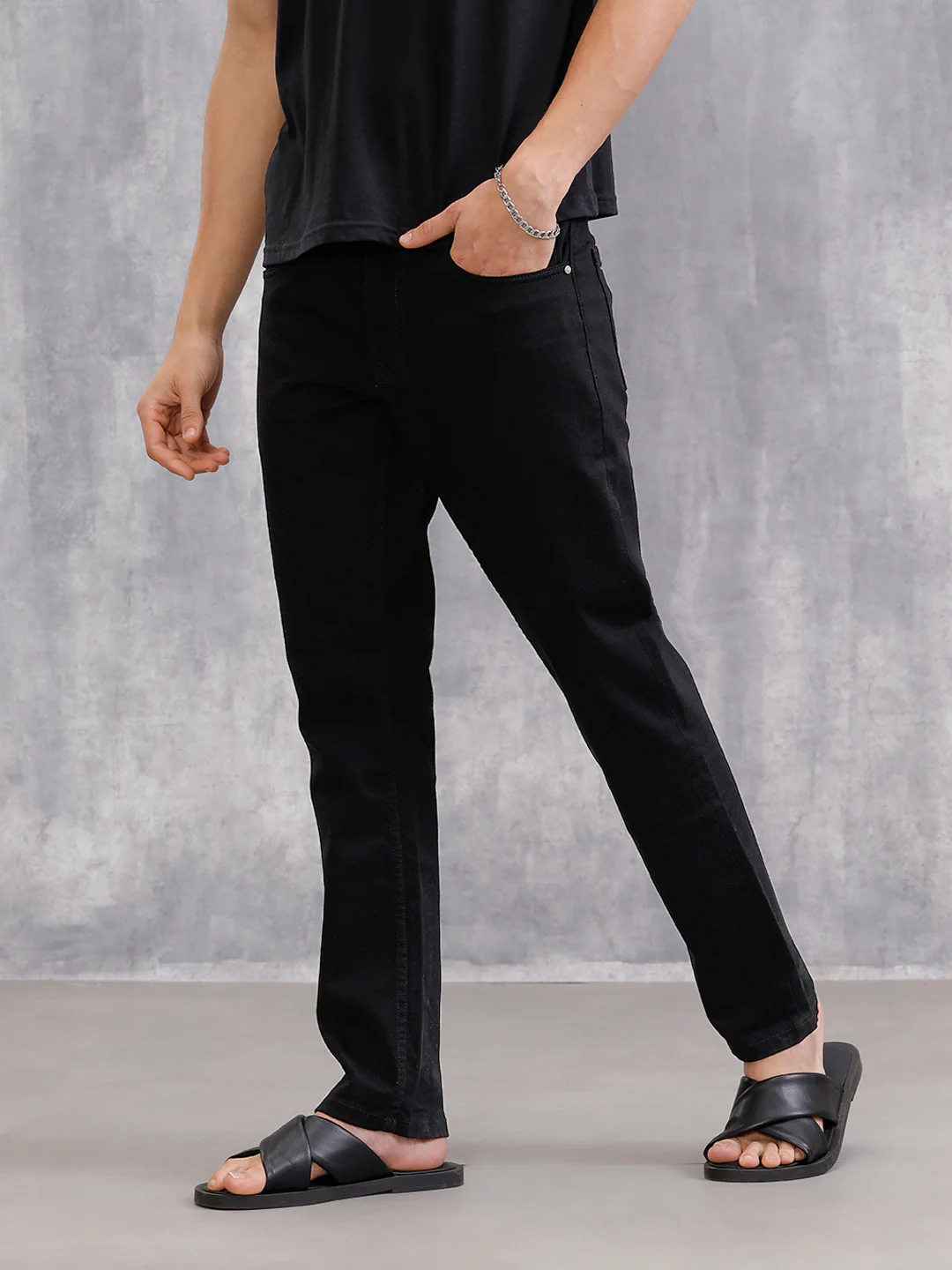 Straight Fit Jet Black Jeans - Image 4
