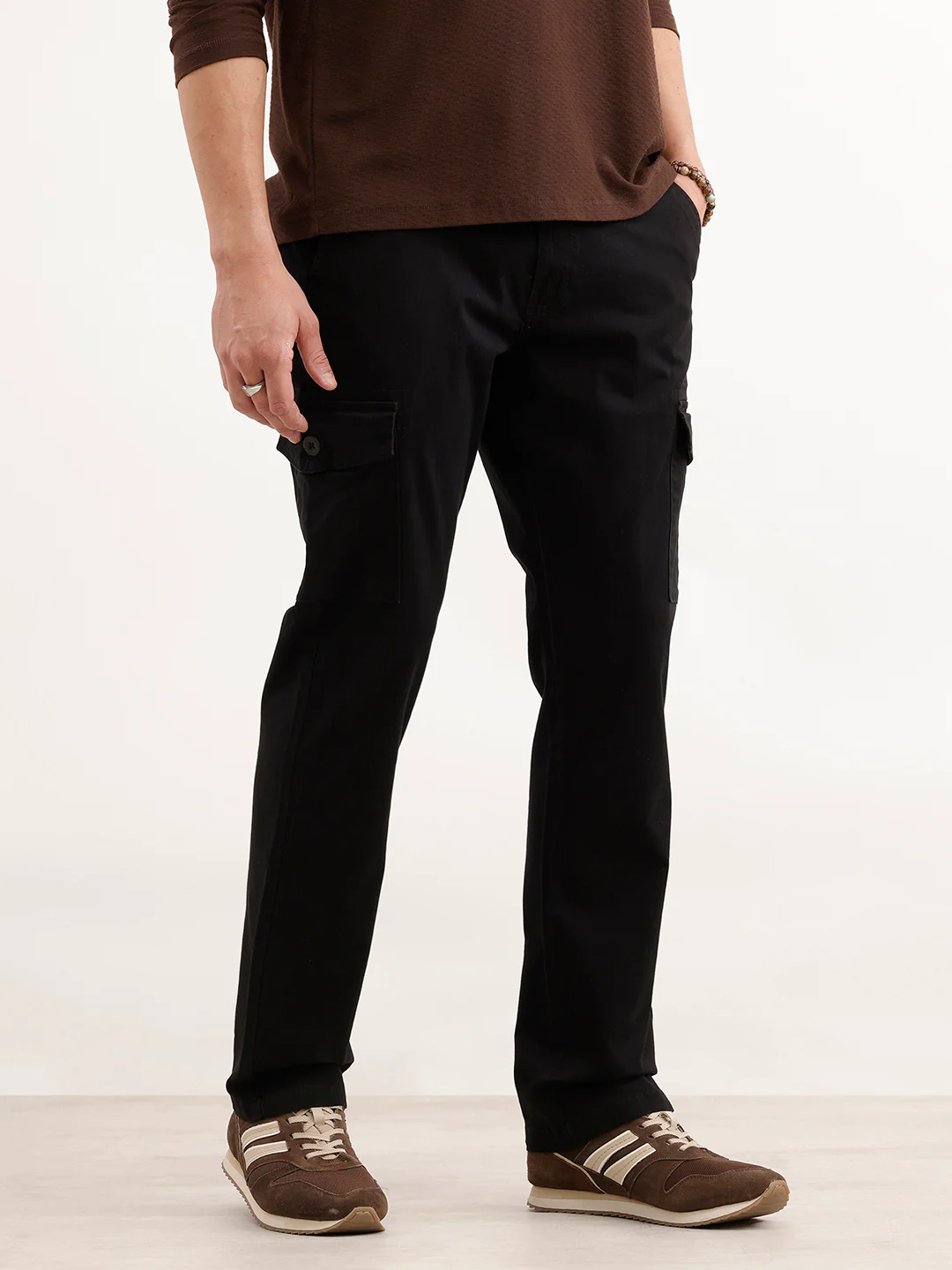 Straight Fit Mens Trouser  | Black - Image 4