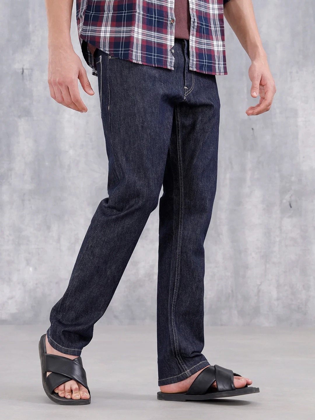Straight Fit Selvedge Denim Jeans | Dark Stone - Image 4