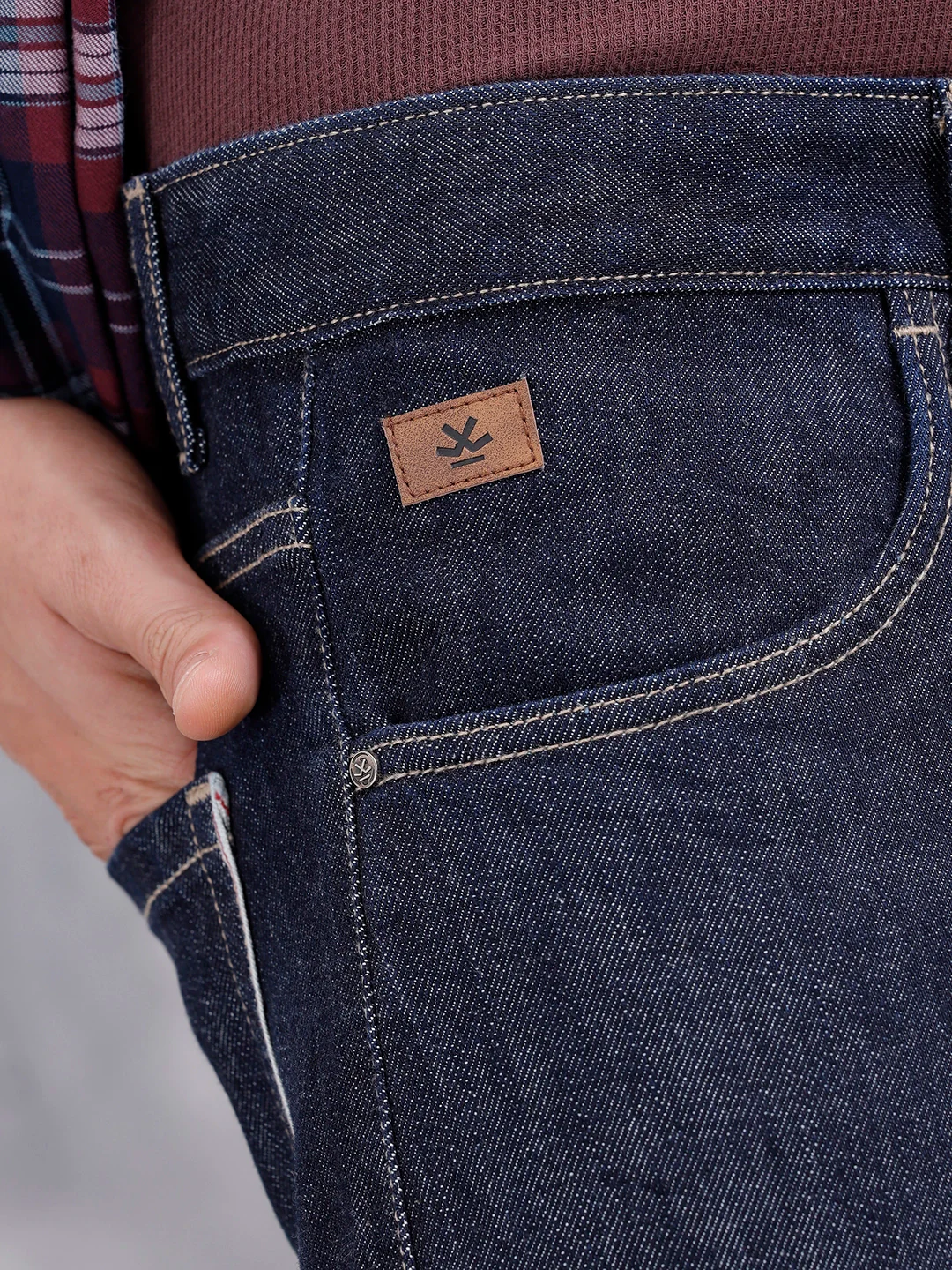 Straight Fit Selvedge Denim Jeans | Dark Stone - Image 5