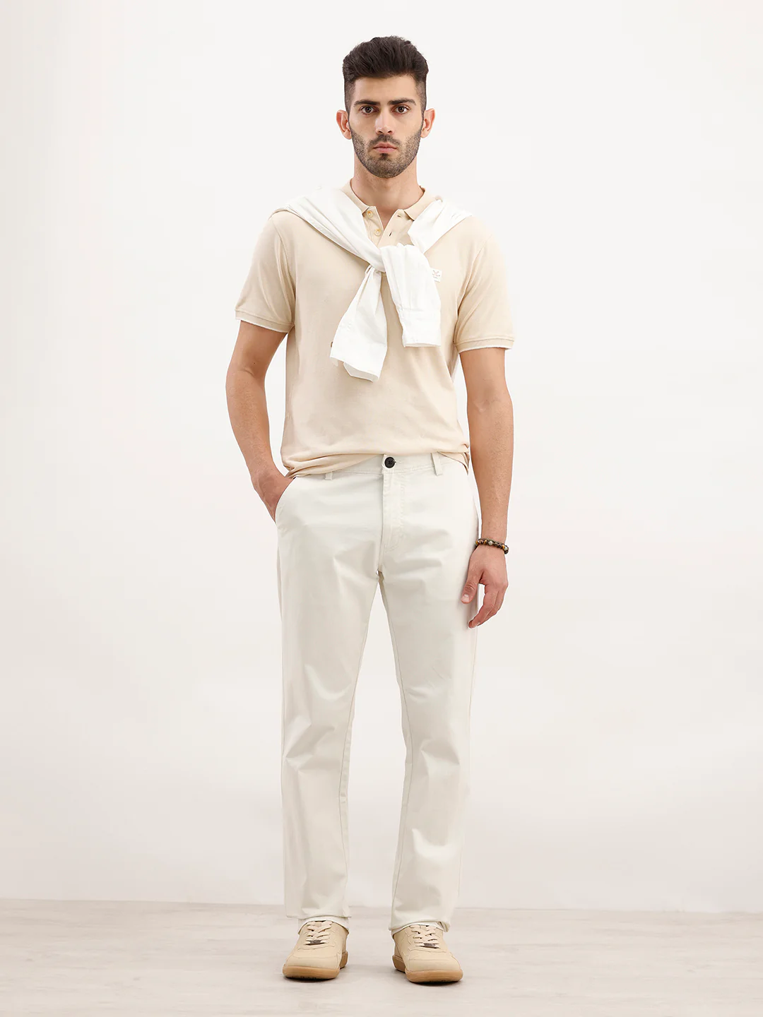 Straight Fit Trouser | Off White - Image 2
