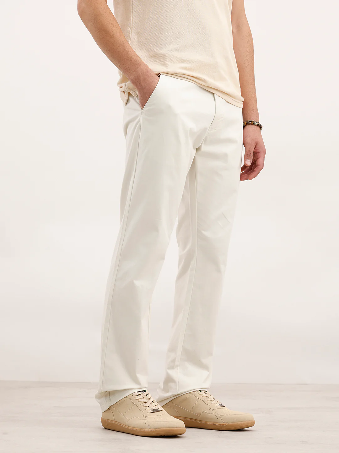 Straight Fit Trouser | Off White - Image 4