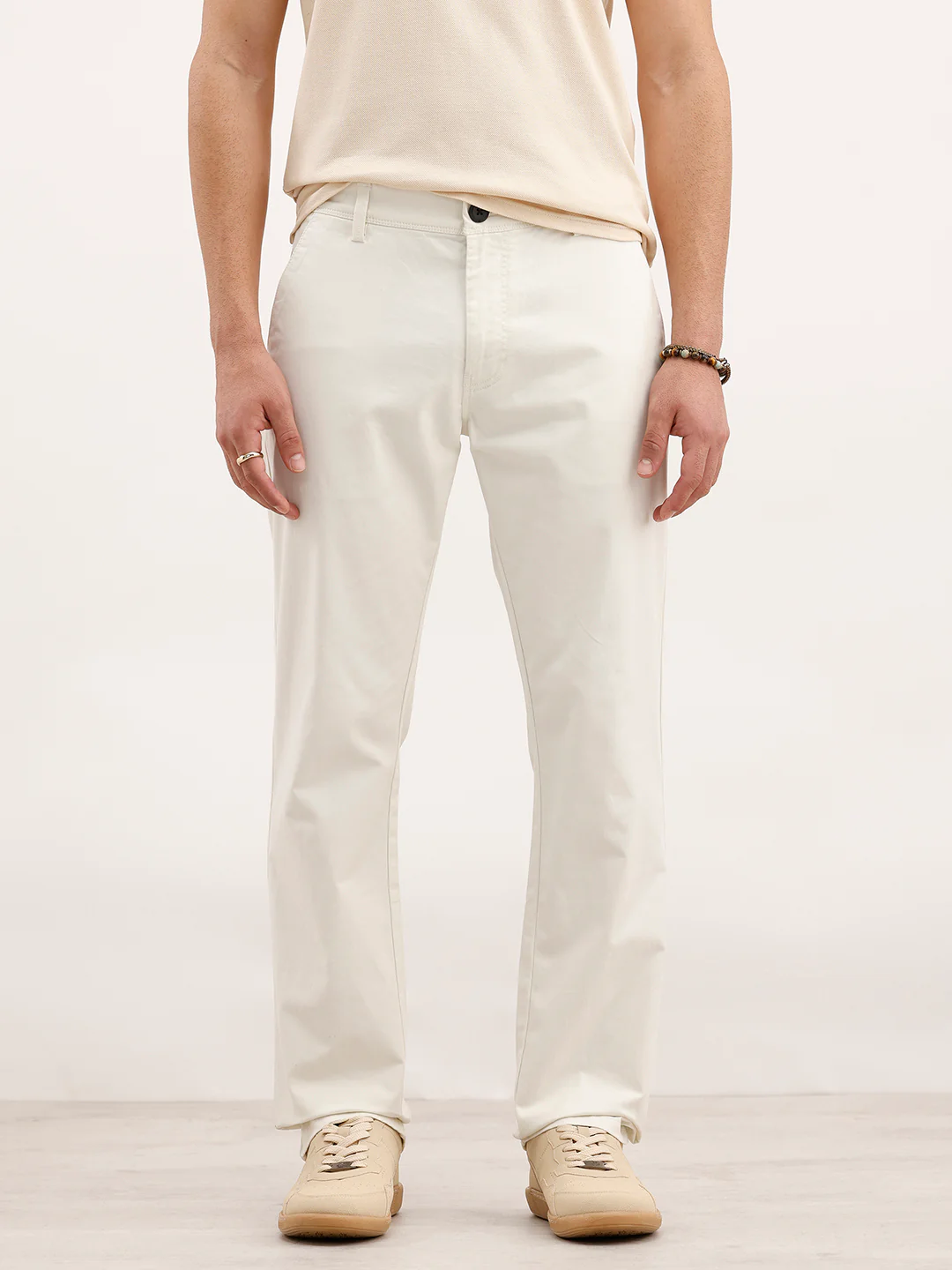 Straight Fit Trouser | Off White - Image 6