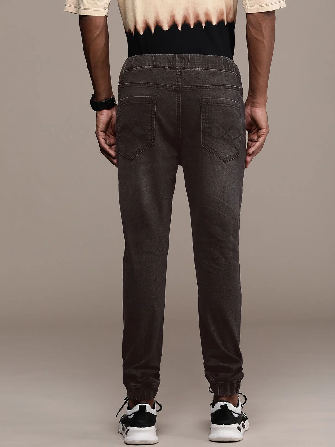 Striking Black Denim Jogger - Image 3