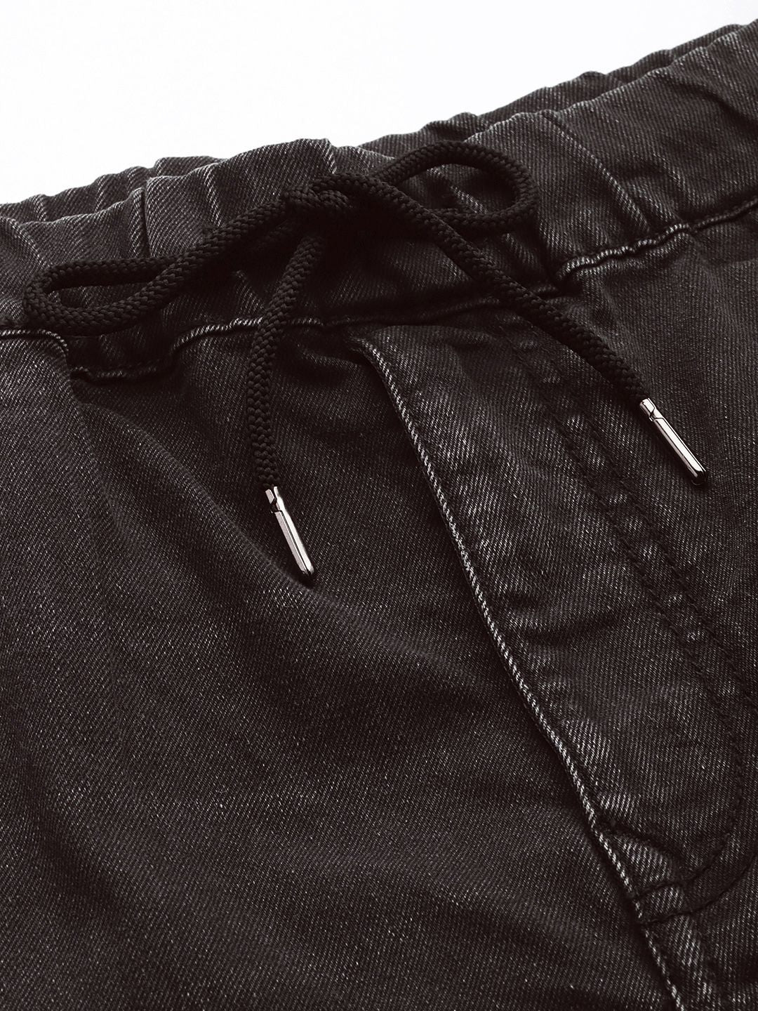 Striking Black Denim Jogger - Image 5