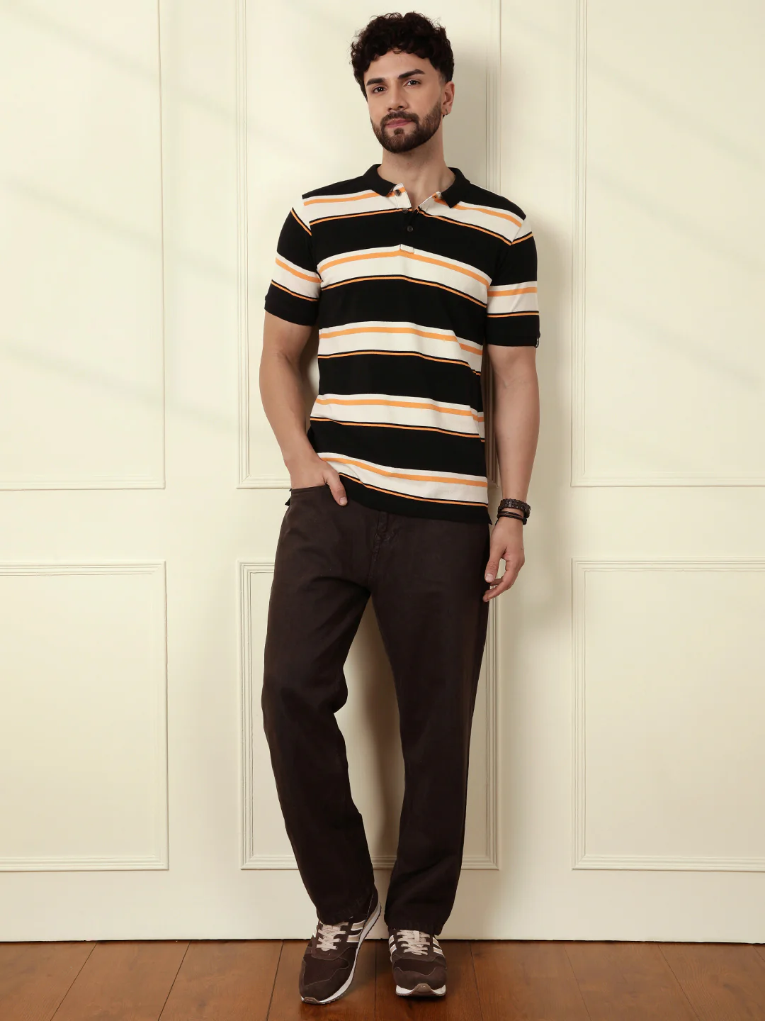 Pure Cotton Yarn Dyed Polo | Black - Image 2