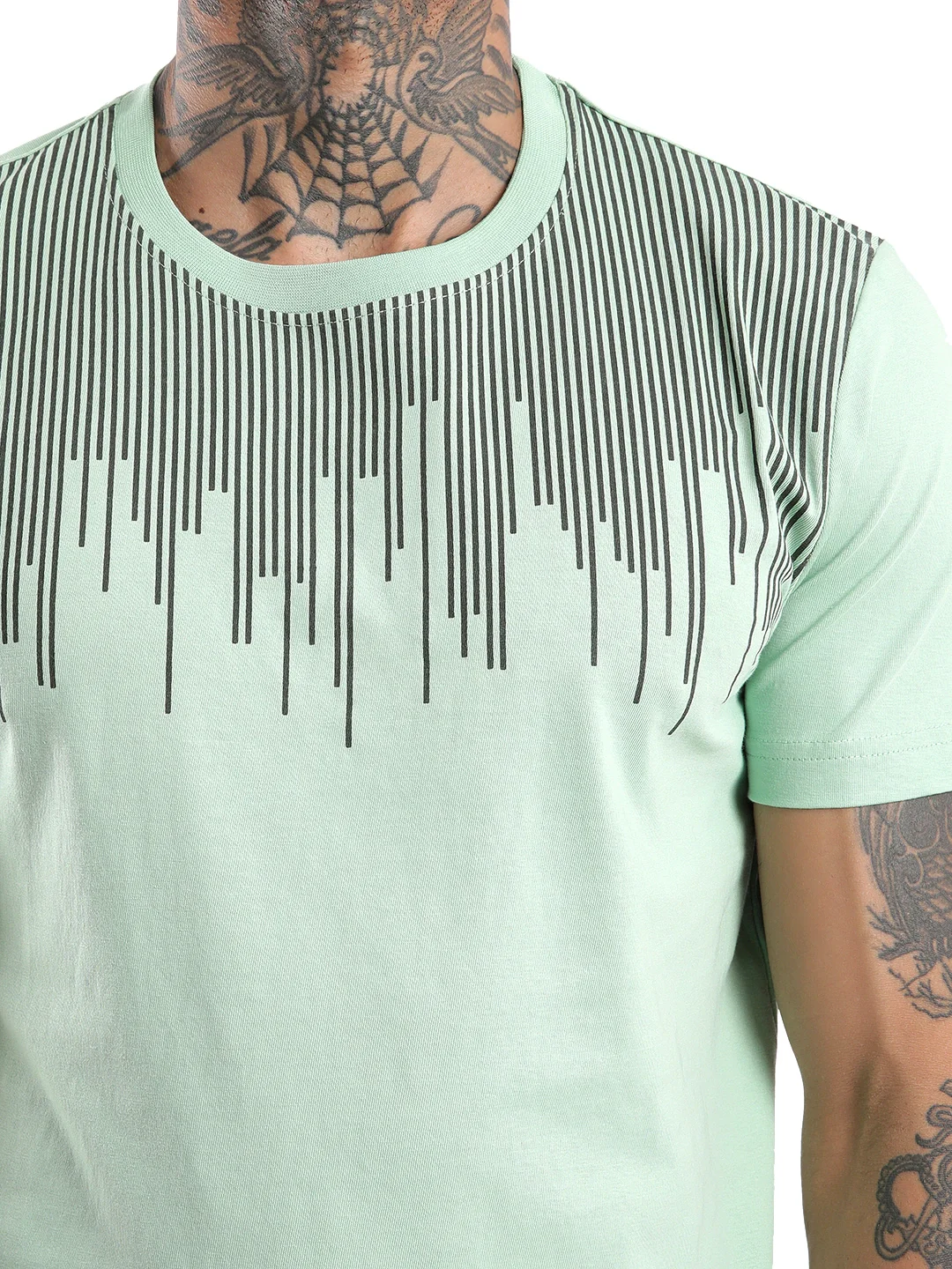 Striped Drip Printed T-Shirt - Image 5