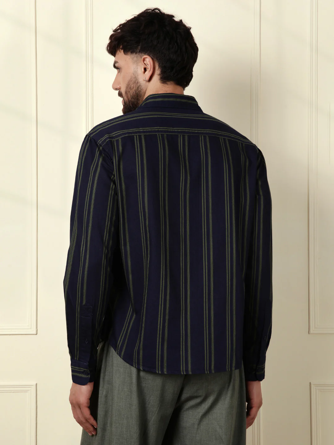 Sharp Striped Comfort Fit Shirt | Green - Image 3