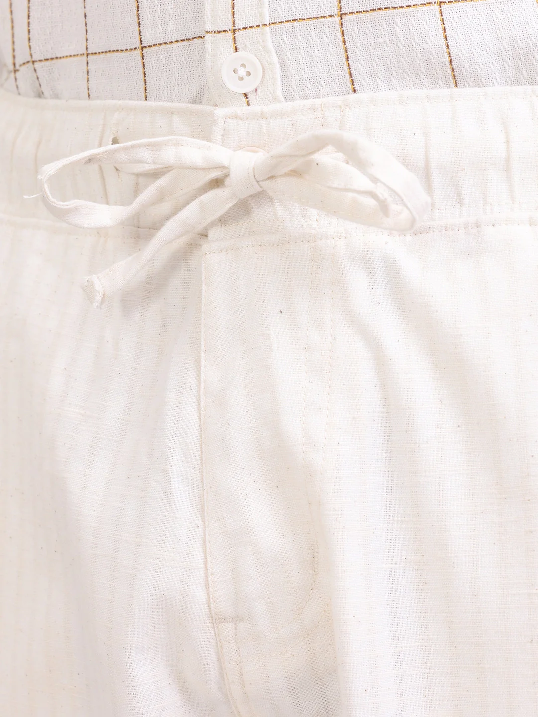 Striped Loose Fit Trousers | White - Image 4