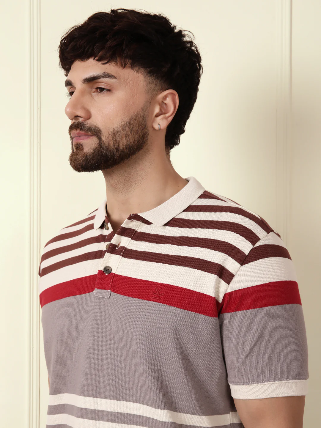 Yard Dyed Stripes Polo T-Shirt | Rust - Image 5