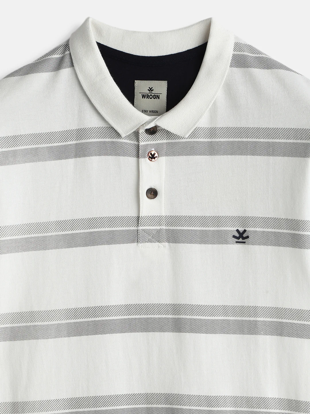 Striped Slim Fit Polo T-Shirt | Off White - Image 3