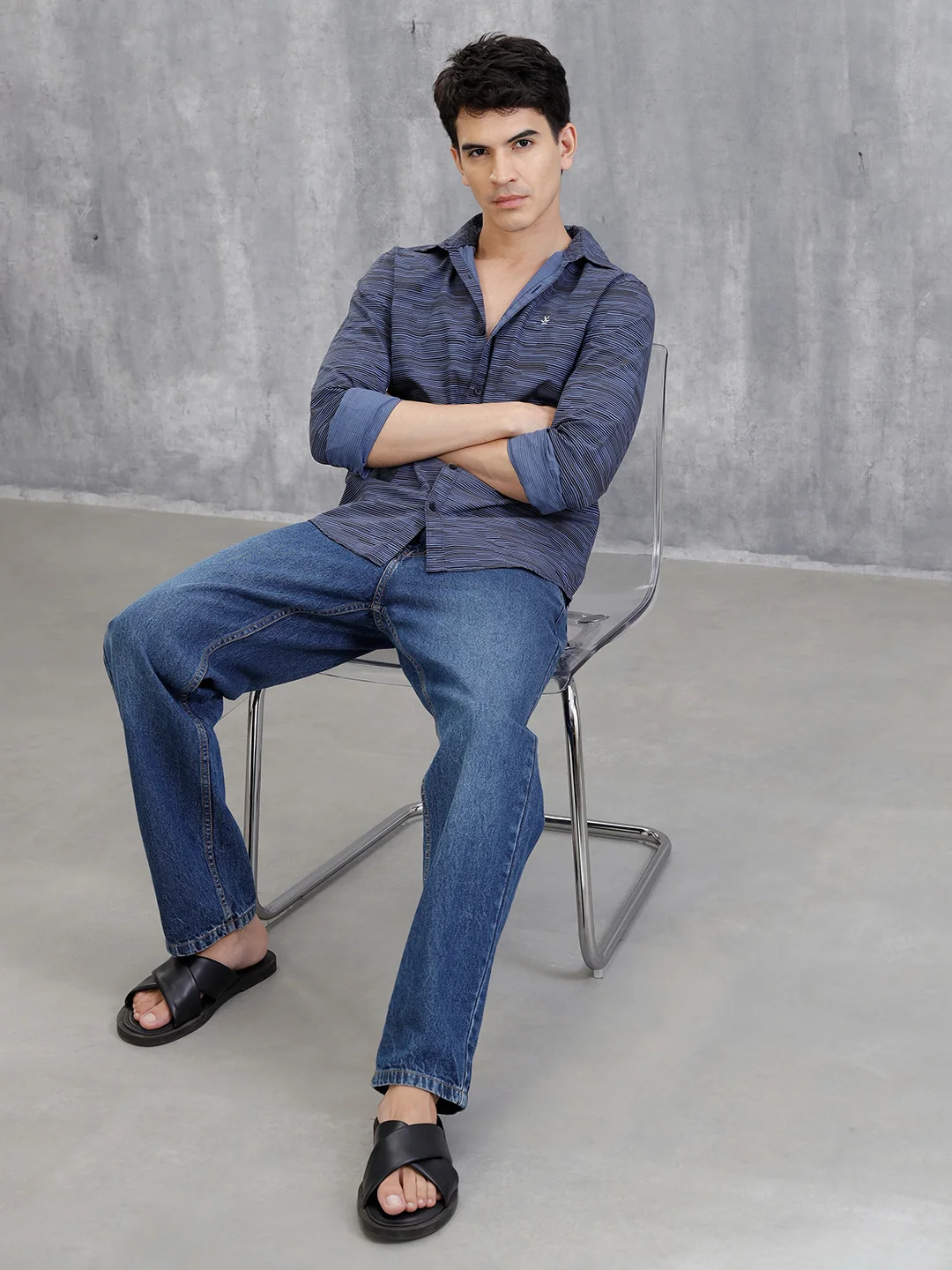 Striped AOP Shirt | Blue - Image 2
