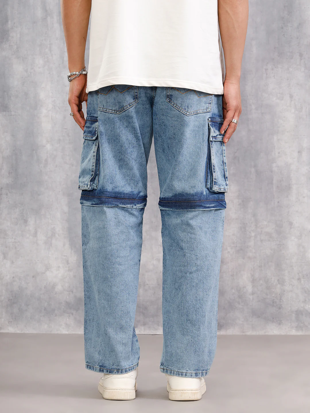 Superstone Wash Convertible Cargo Jeans I Lt Blue - Image 3
