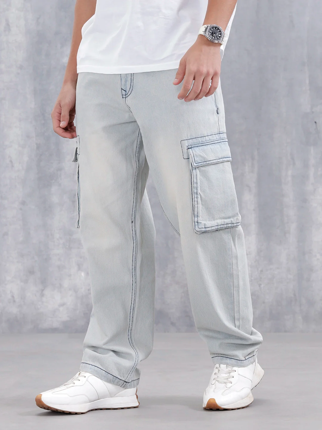 Superstone Wash Loose Cargo Fit Jeans | Super Stone - Image 4